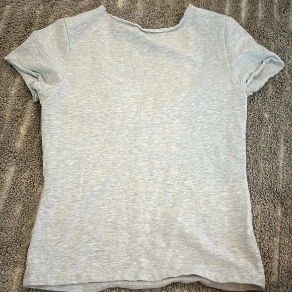 Brandy Melville John Galt Gray V-Neck Ruched Women's Top - Picture 4 of 5